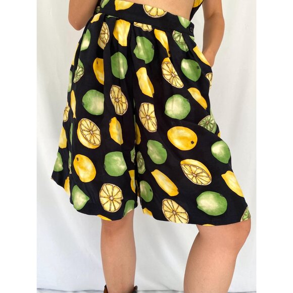 80s vintage novelty fruits print retro summer tank top shorts matching coord set - Picture 8 of 10